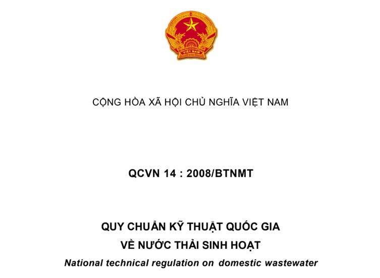 [QCVN 14:2008/BTNMT] Quy chuẩn kỹ thuật quốc gia về nước thải sinh hoạt