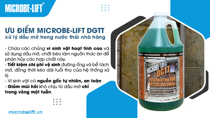 Xử lý dầu mỡ trong nước thải nhà hàng hiệu quả với Microbe-Lift DGTT