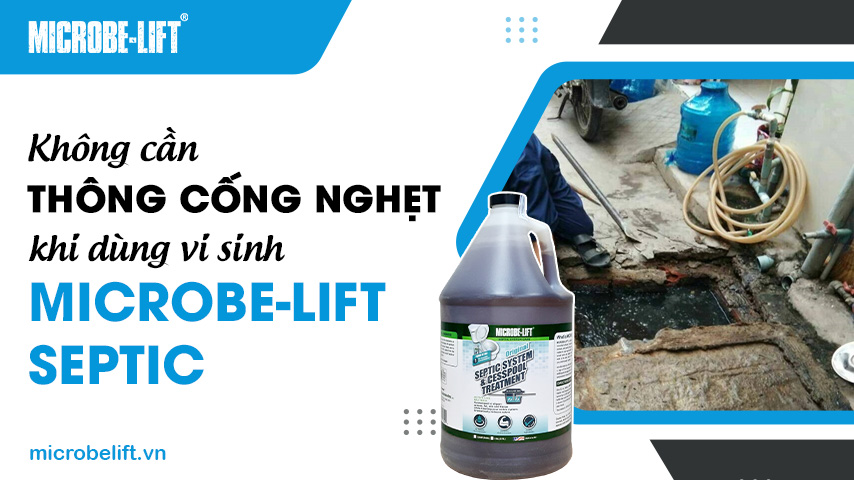 Không cần thông cống nghẹt khi dùng vi sinh Microbe-Lift SEPTIC